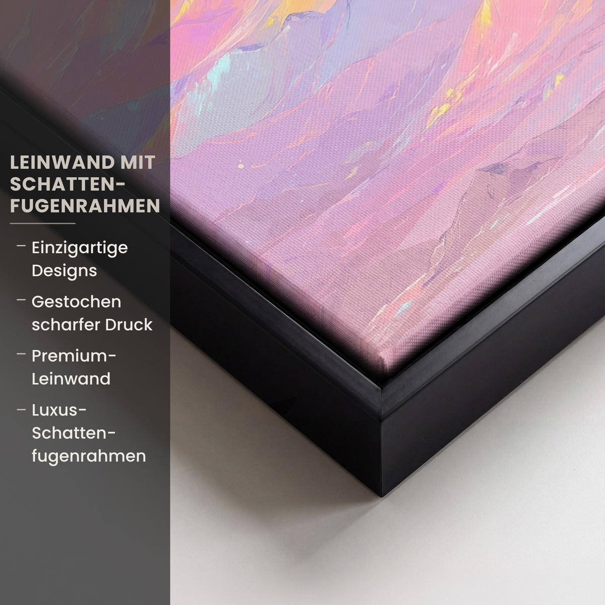 LEINWAND Bilder mit Rahmen - Berggipfel - Wolken - Verträumt - 20x30 - Hellrosa, Textil (20/30cm) - OnlyWow