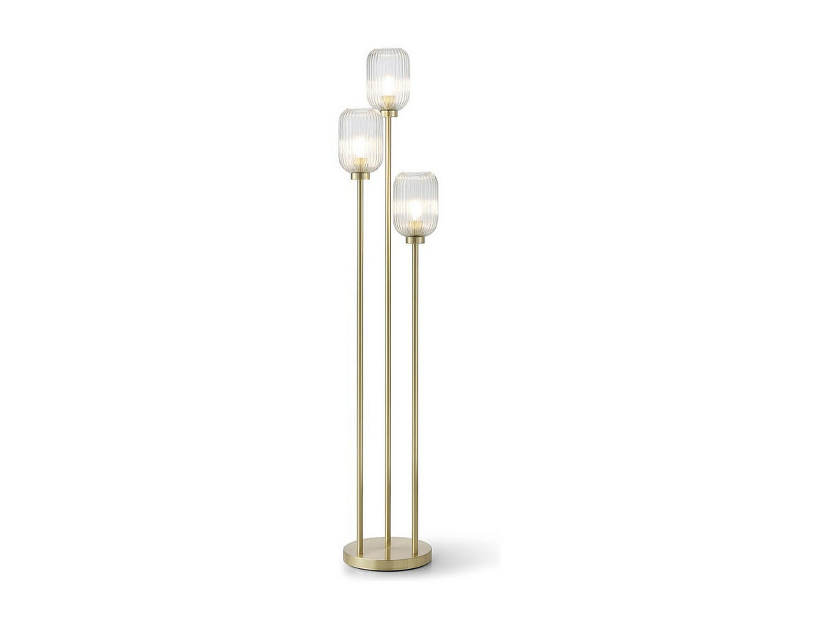 STEHLAMPE - 30 cm x 30 cm - Metall, Metall - Goldfarben - LOUXOR - Goldfarben, Metall (30/30/161cm) - Vente-Unique