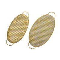 TABLETT Hexagone 2er Set goldenfarben 51/30/3 cm Metall - Goldfarben, Metall (3cm) - Mondex
