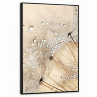 LEINWAND Bilder mit Rahmen - Löwenzahn - Abstrakt - Natur - Beige - 60x90 - Braun, Textil (60/90cm) - MuchoWow