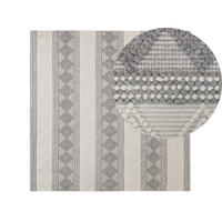 KURZFLOR-TEPPICH Bozova 200/200 cm - Beige/Grau, Textil (200/200cm) - Beliani