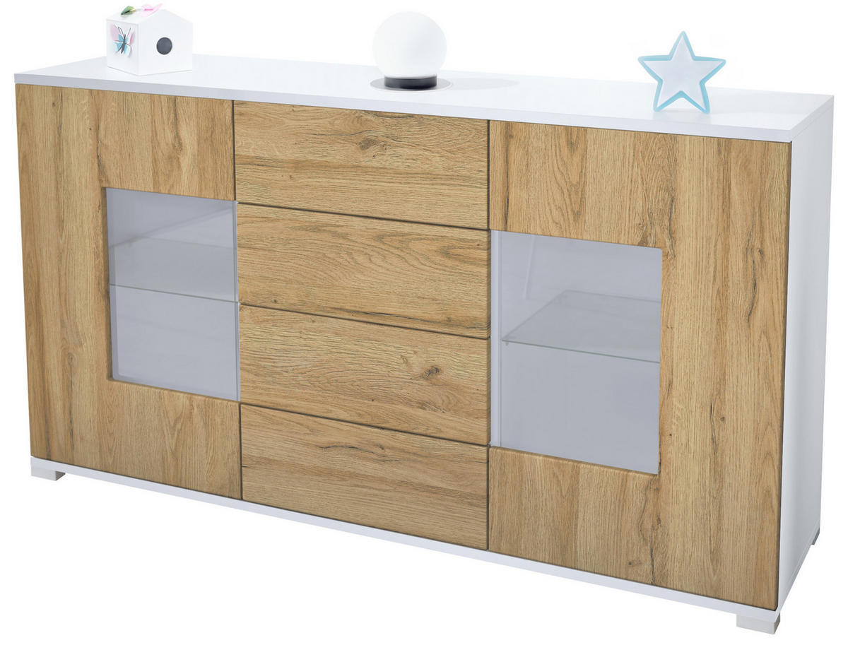 SIDEBOARD Grömitz Eiche Natur - Eichefarben, Holzwerkstoff (138.5/75.5/35cm) - Vladon