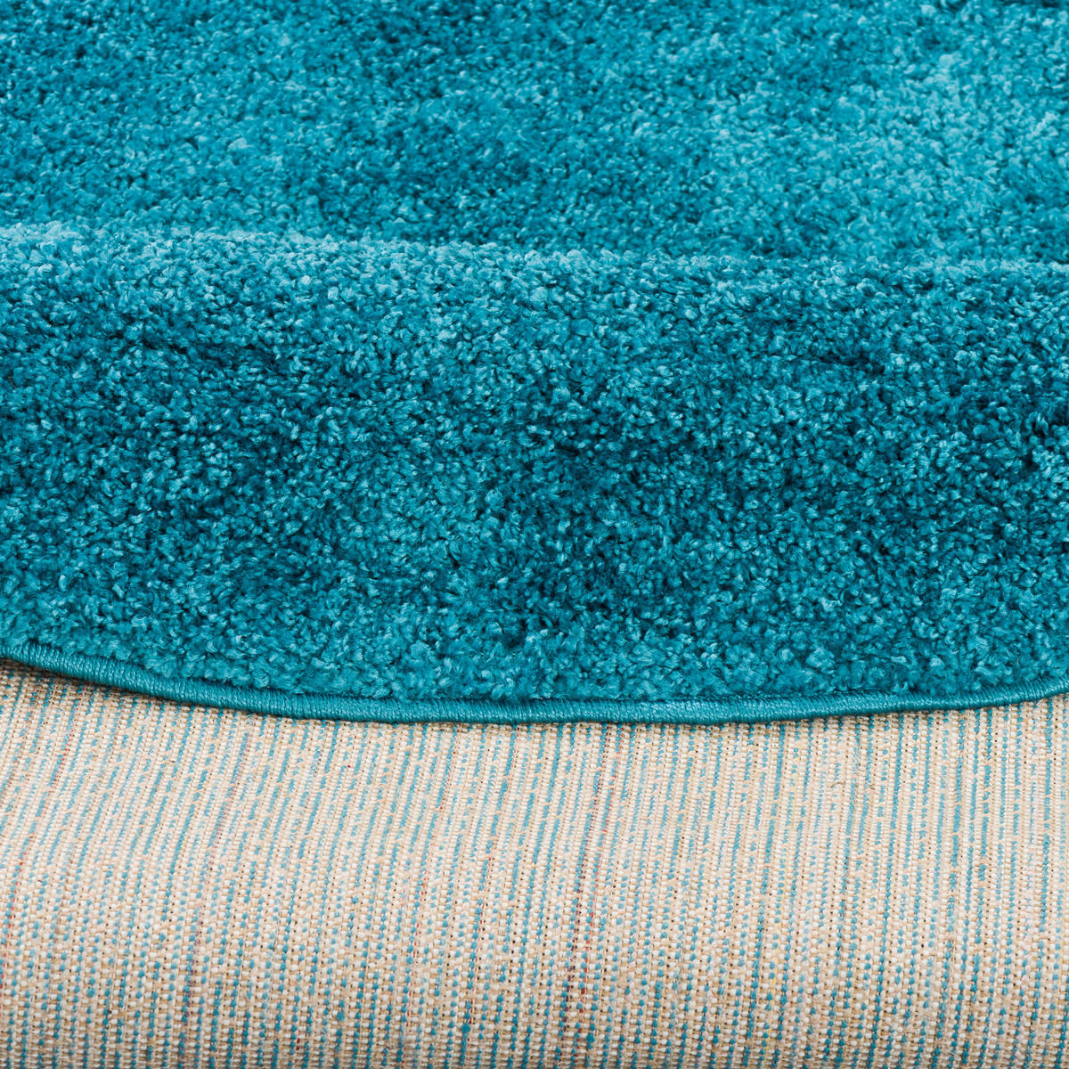 HOCHFLOR LANGFLOR TEPPICH ALOHA RUND - Türkis, Textil (150/150cm) - Pergamon