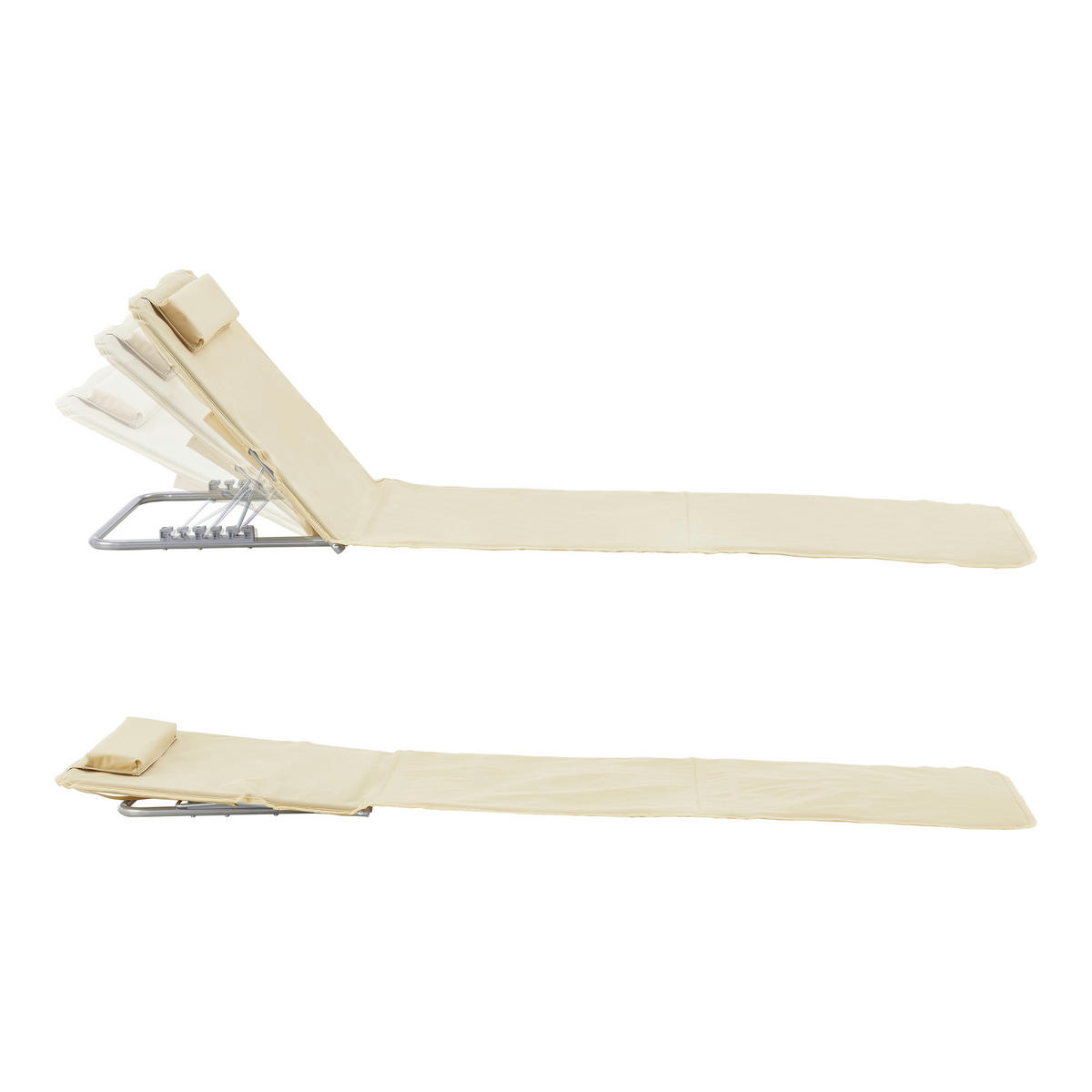 STRANDMATTEN-SET 2 TLG. Cellorigo - Beige, Textil/Metall (160/42/49cm) - [en.casa]