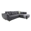 ECKSOFA mit Schlaffunktion und großem Bettkasten, seitenverkehrt montierbar B330/T207/H90 cm, Liegefl. 153x270 cm, Mikrofaser Grau / 15230 - Chromfarben/Grau, Kunststoff/Textil (330/207cm) - luma-home