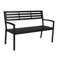GARTENBANK - Schwarz, Kunststoff/Metall (128/88/59cm) - Relaxdays