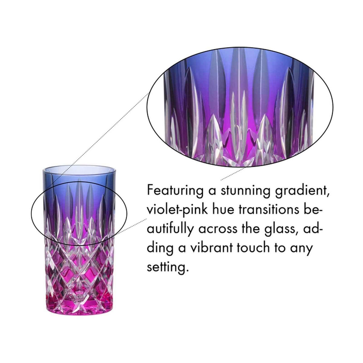 HIGHBALL LONGDRINKGLAS Laudon Violett-Pink 395 ml - Pink/Violett, Glas (0.395L) - Riedel