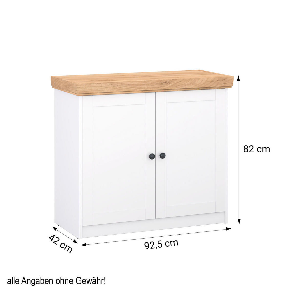 SIDEBOARD 92/82/41 cm Weiß Natur - Schwarz/Weiß, Holz/Metall (92/82/41cm) - Homestyle4u