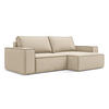 ECKSOFA mit Schlaffunktion Samt Stoff Beige - Beige/Creme, Kunststoff/Textil (257/148cm) - Makamii