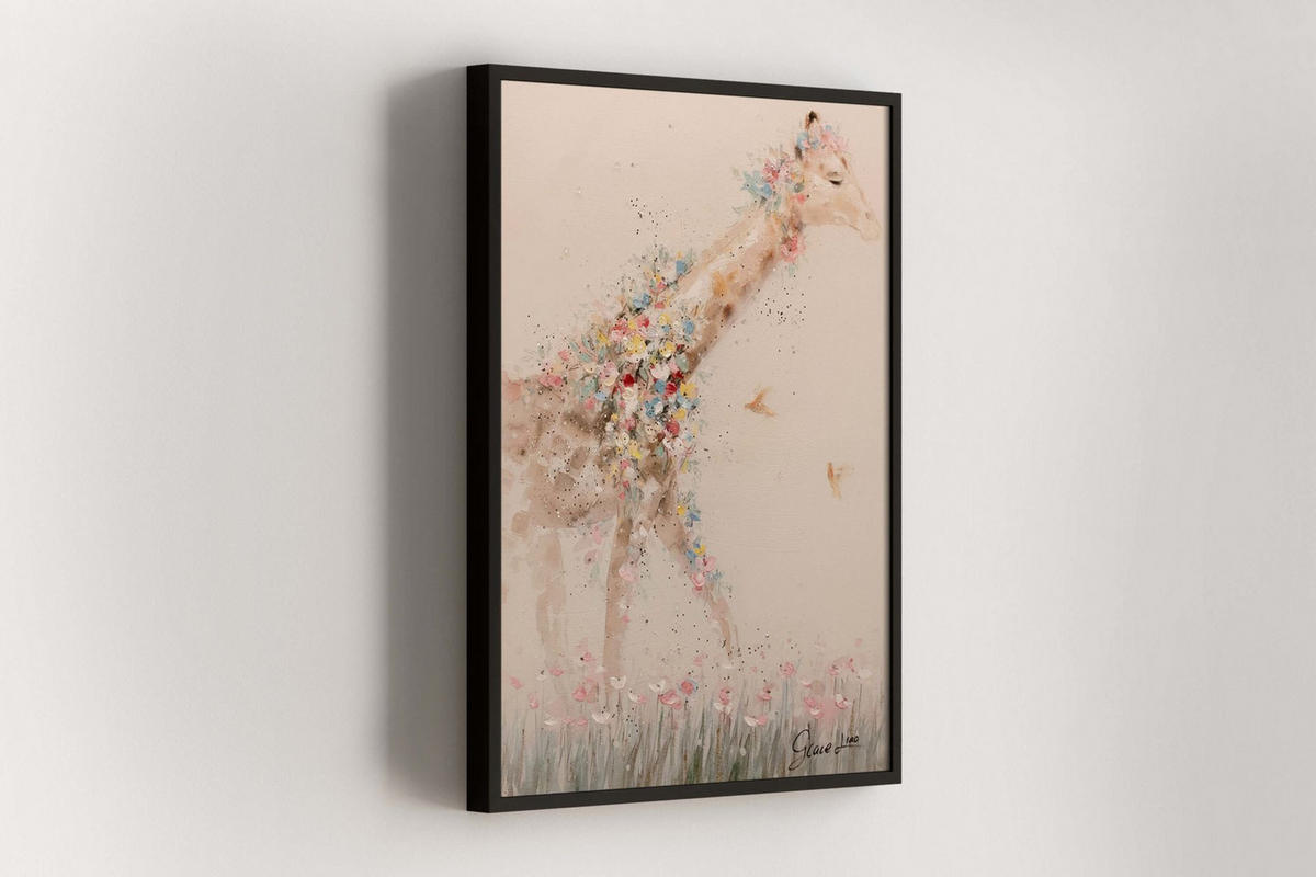 OLEJOMAĽBA 75/100 cm, More a pláž - taupe/béžová, drevo/textil (75/100cm) - KUNSTLOFT