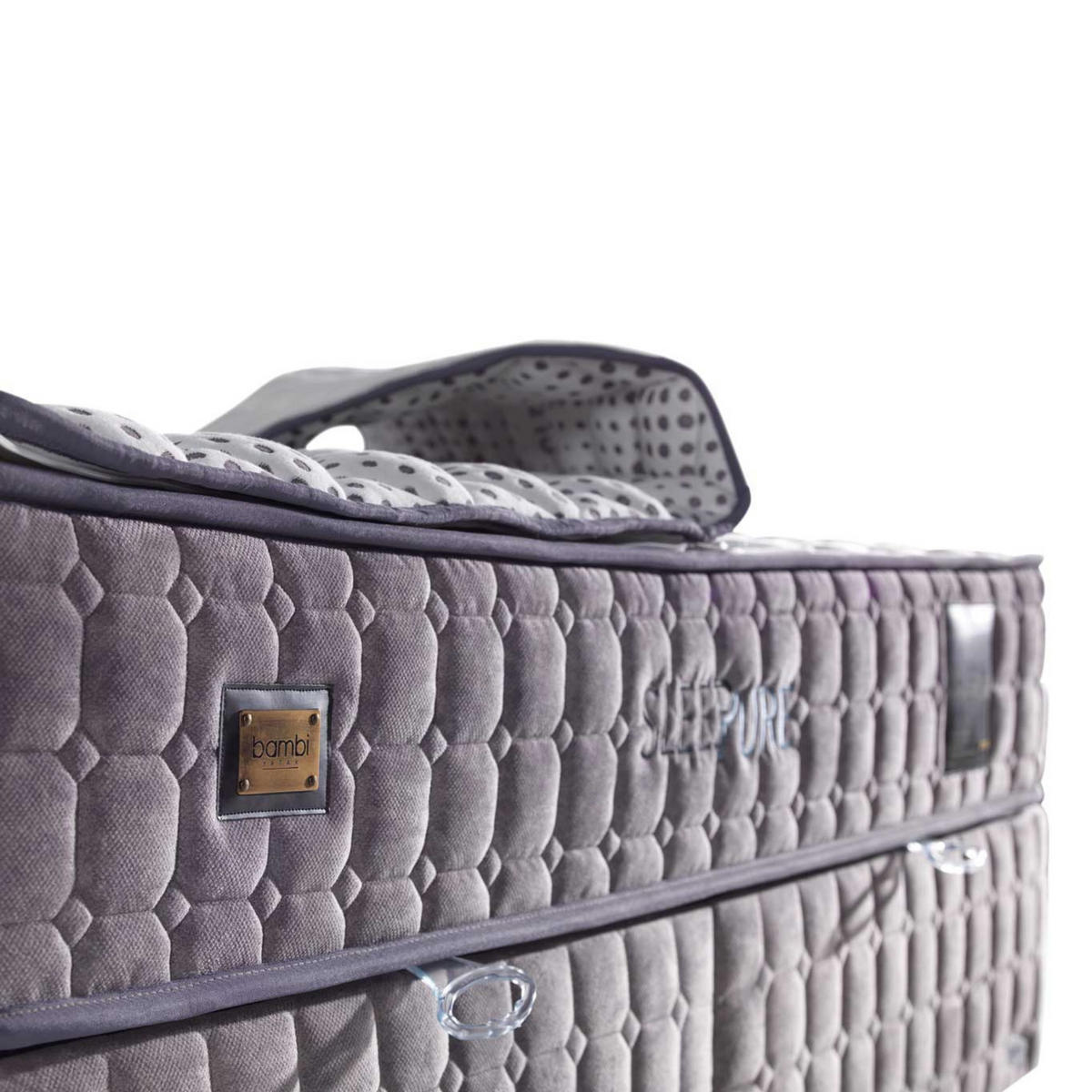 TASCHENFEDERKERNMATRATZE Bambi Sleepure Matratze 140x200 cm, Höhe ca.: 31 cm, H2 + H3 = mittel + fest, 7-Zonen - Grau, Textil (140/200cm) - Bambi