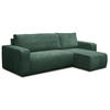 ECKSOFA LUNA mit Schlaffunktion und Bettkasten Cord-Stofff (Grün) - Grün, Textil (244/142cm) - VENASI MÖBEL