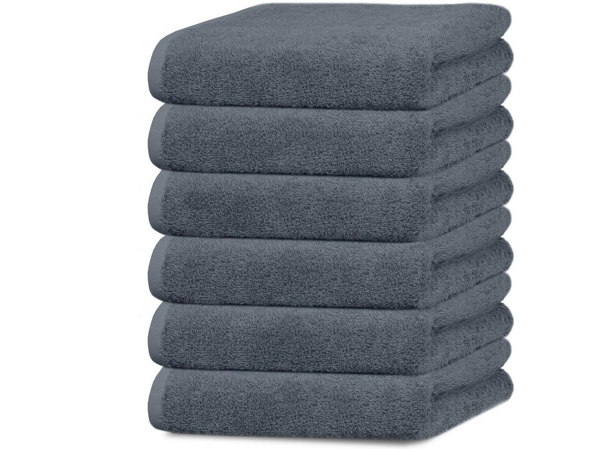 HANDTÜCHER, 6er-Set, 50x100 cm, 100% Baumwolle, Grau - Grau, Textil (50/100cm) - Zollner