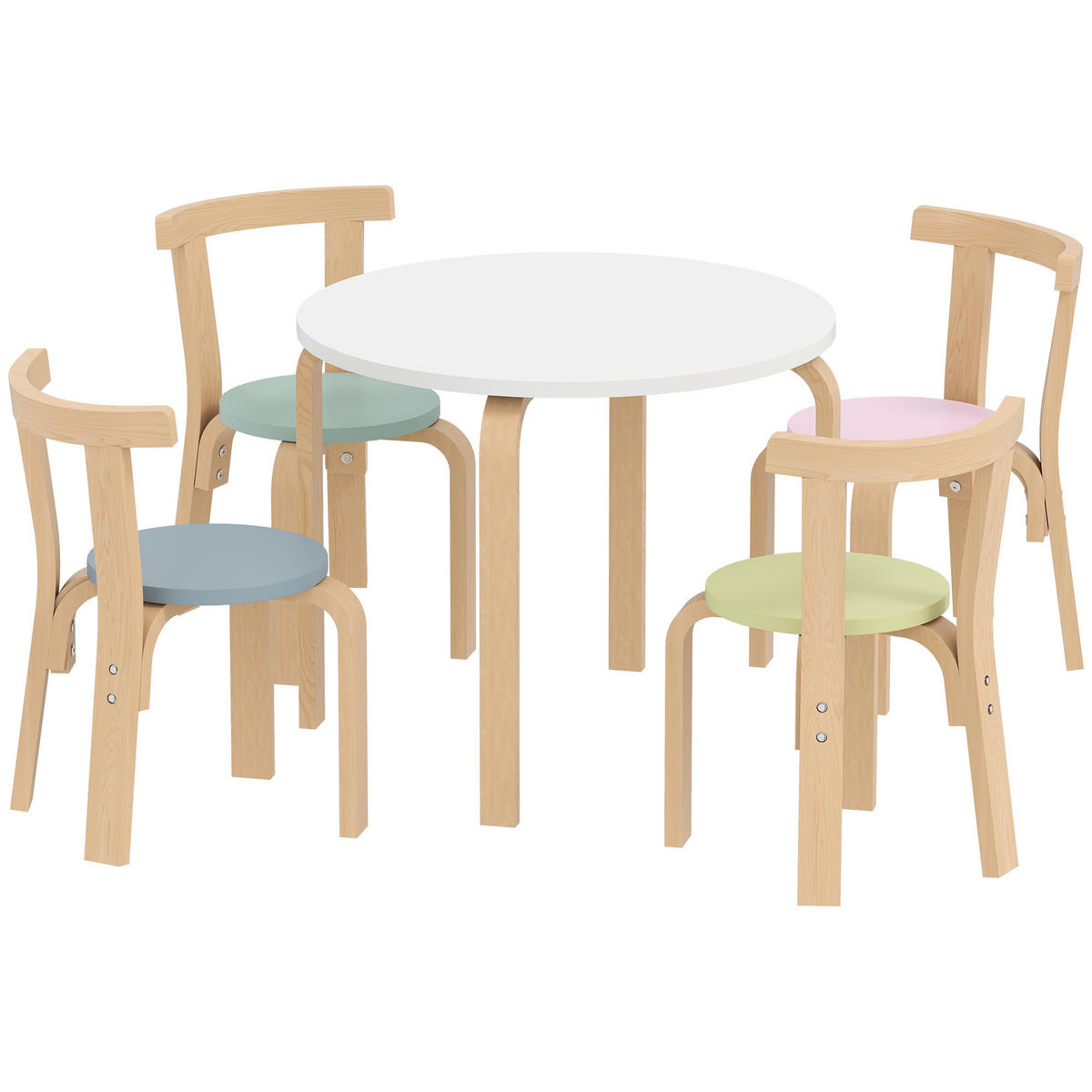 KINDERTISCH-SET 5-teiliges DE-10493 1 Tisch und 4 Stühle Bunt - Multicolor, Holzwerkstoff (60/50/60cm) - ComfortXL