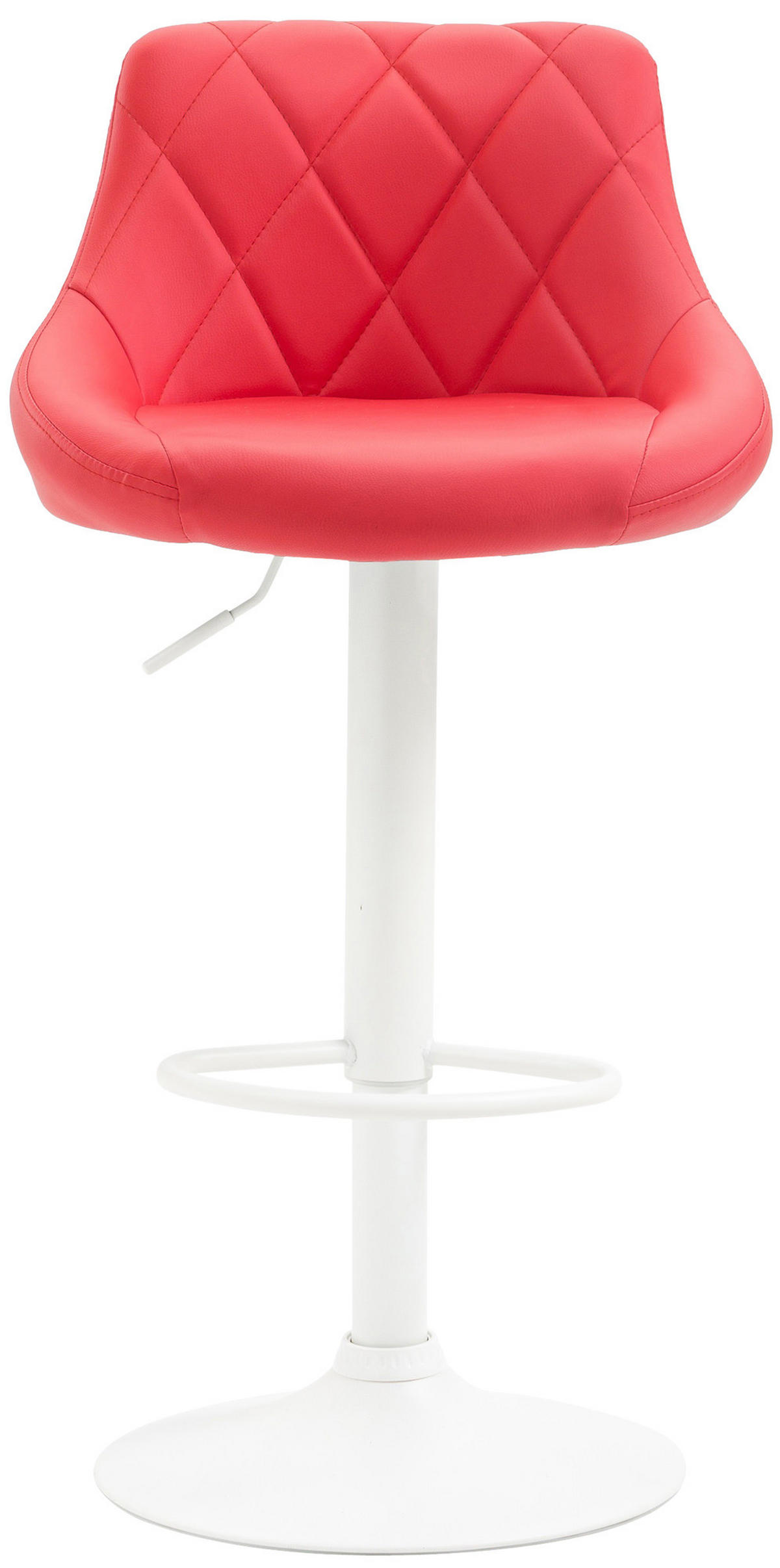 BARHOCKER Lederlook rot - Rot/Weiß, Textil/Metall (46/83/49cm) - CLP