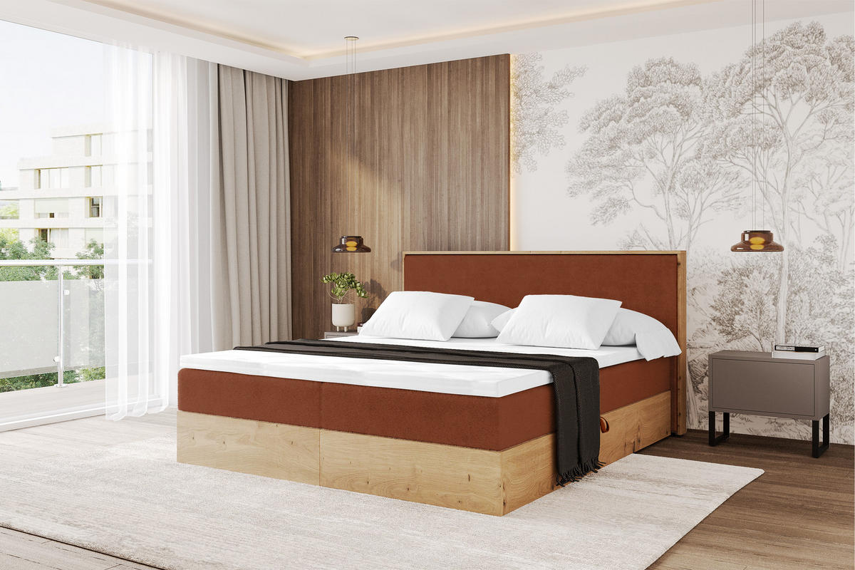 BOXBETT LOLLI9 - 140x200 - H4 Rot - Rot, Holzwerkstoff (140/200cm) - ALTDECOR
