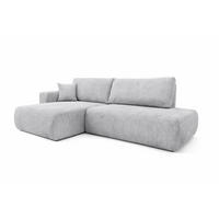 ECKSOFA Mit Schlaffunktion Und Bettkasten, Cordstoff Poso, Hellgrau, Links, OPEN XL - Hellgrau, Holz (262/145cm) - Kaiser Möbel
