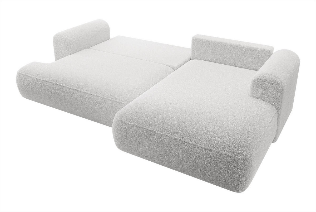 ECKSOFA Ovo Grau Boucle - Schwarz/Grau, Kunststoff/Textil (260/165cm) - Selsey