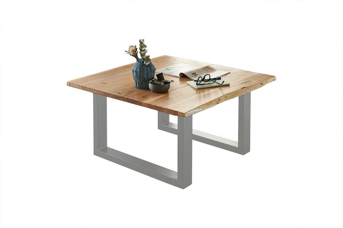 COUCHTISCH NOAH - Beige/Silberfarben, Holz/Metall (80/80/43cm) - SAM