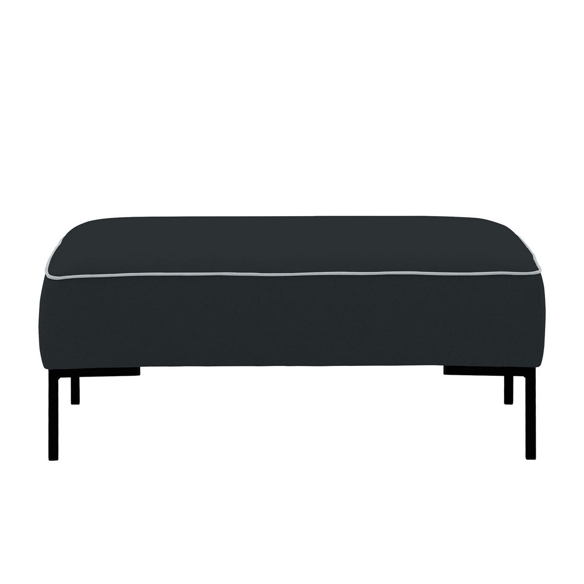 POLSTERHOCKER - Webstoff - Anthrazit/Schwarz, Textil (102/43/93cm) - home24