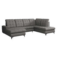 WOHNLANDSCHAFT Enzo, Seite: Links - Dunkelgrau/Schwarz, Holz/Textil (330/105/212cm) - MIRJAN24