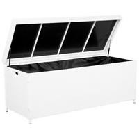 AUFLAGENBOX Rattan weiß 158/63 cm Modena - Weiß, Kunststoff (158/66/63cm) - Beliani