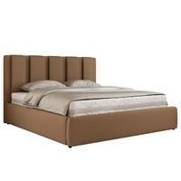 POLSTERBETT SAVINO CLASSIC 160/200 - Braun Kunstleder - Schaum-Matratze - Braun, Textil (160/200cm) - MKS