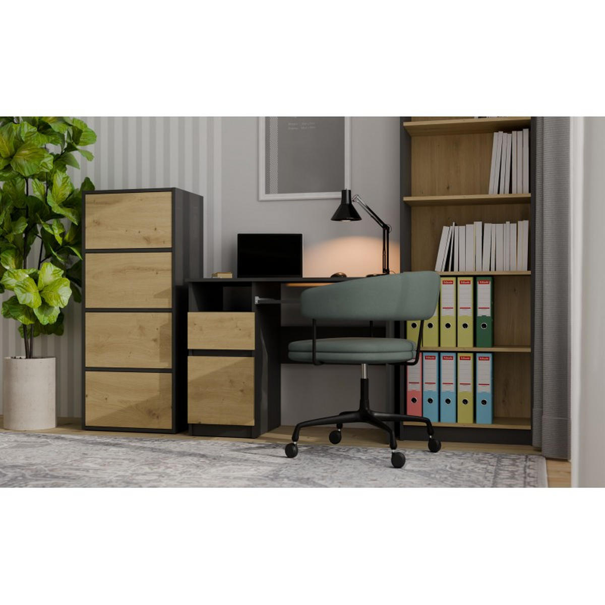 KOMMODE Anthrazit, Artisan 50/119/40 - Anthrazit, Holzwerkstoff (50/119/40cm) - RAUMHIRSCH FURNITURE