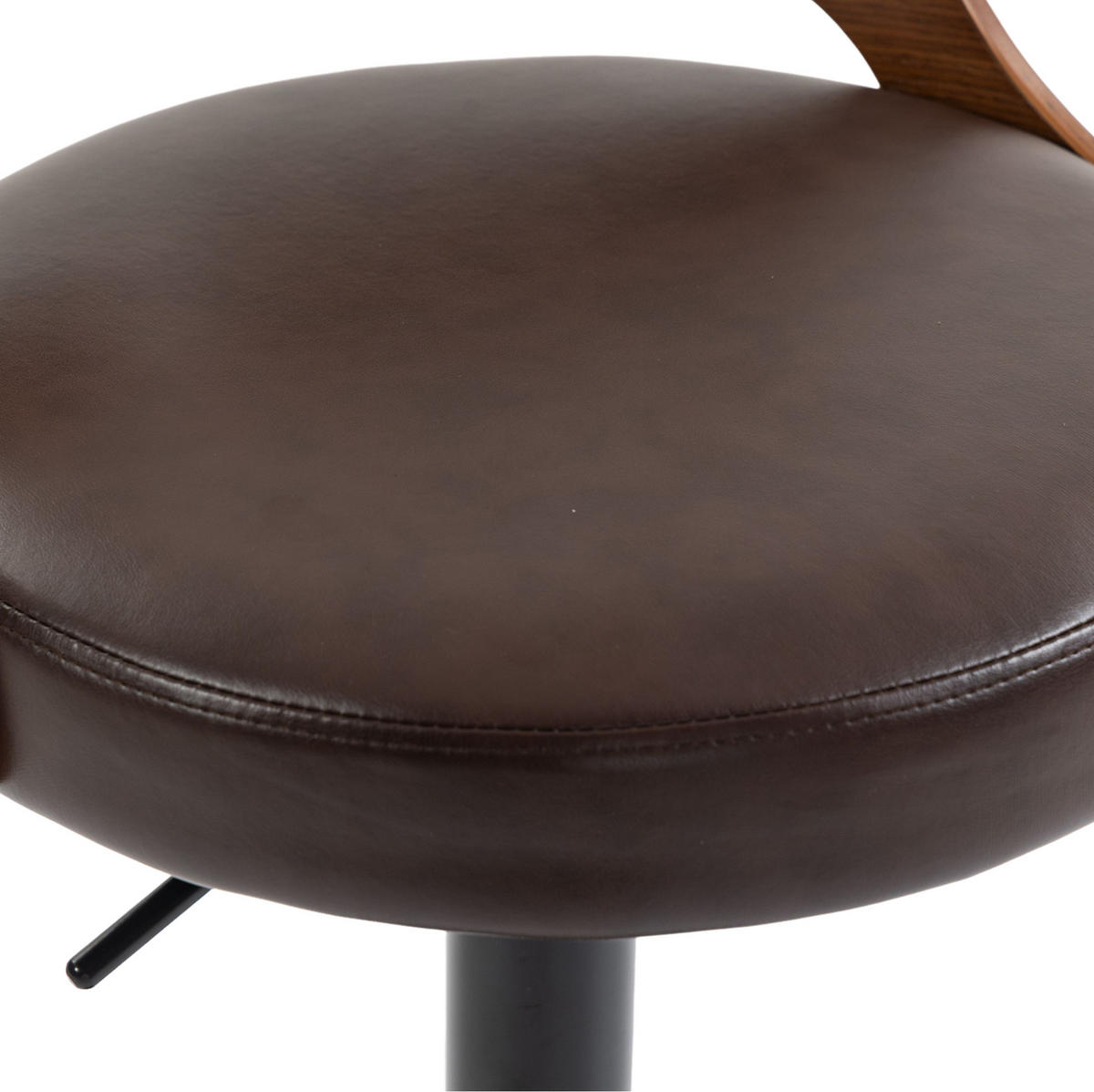 BARHOCKER 2er-Set drehbar höhenverstellbar mit Rückenlehne PU-Leder Braun - Braun, Metall (42/77/42.5cm) - Meubliv