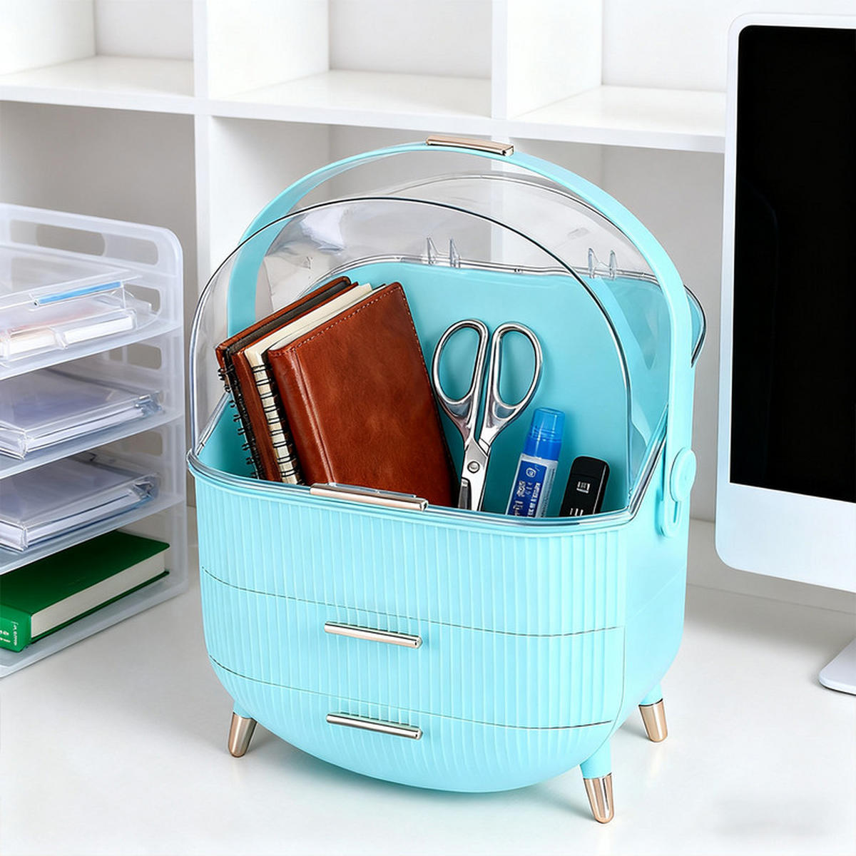 KOSMETIKORGANIZER Carolus Ⅲ 26/16/38 cm - Hellblau, Kunststoff (16/38/26cm) - Nettlife