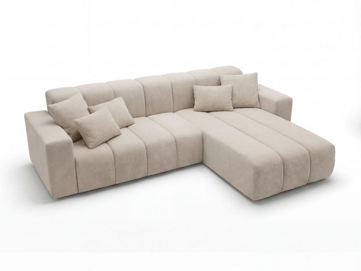 ECKSOFA Nork Beige Rechts - Beige, Holz/Textil (265/180cm) - Graingold