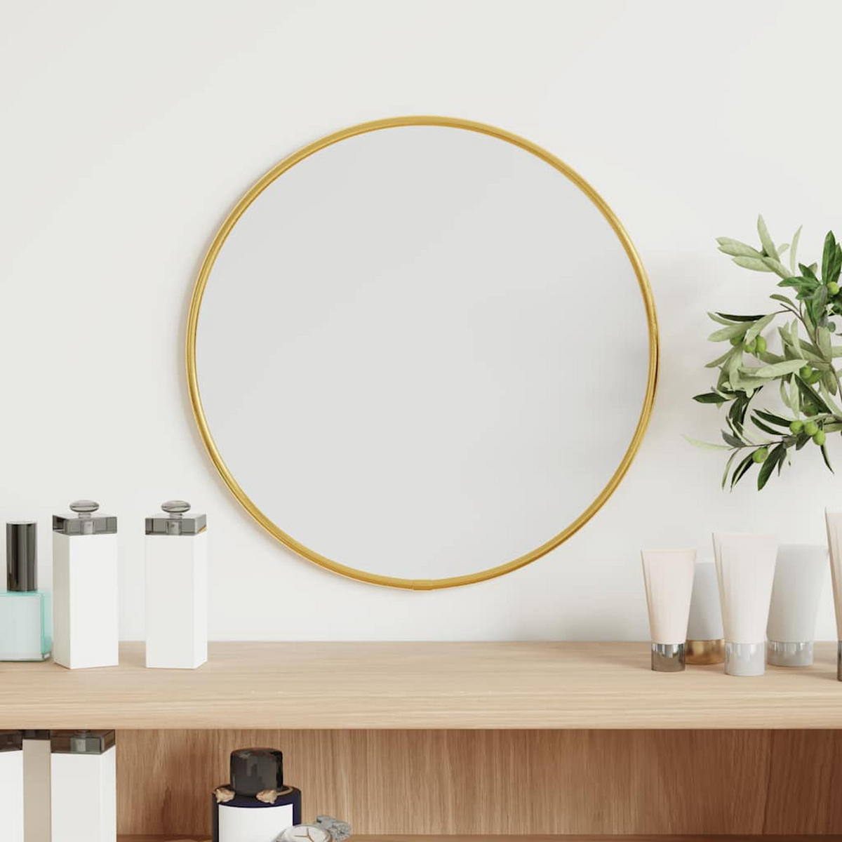 WANDSPIEGEL Golden Ø 30 cm Rund - Goldfarben, Glas (30/30/1cm) - furnicato