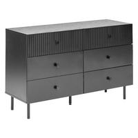 KOMMODE mit 6 Schubladen Schwarz Coventry - Schwarz, Holzwerkstoff (120/75/41cm) - Beliani