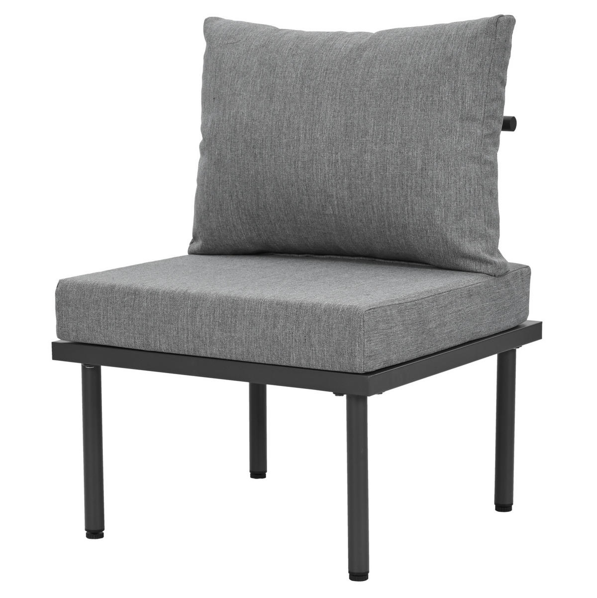 GARTENSET 231x174x66cm grau aus Stahl und Olefin, verstellbar - Grau, Metall - Modfu