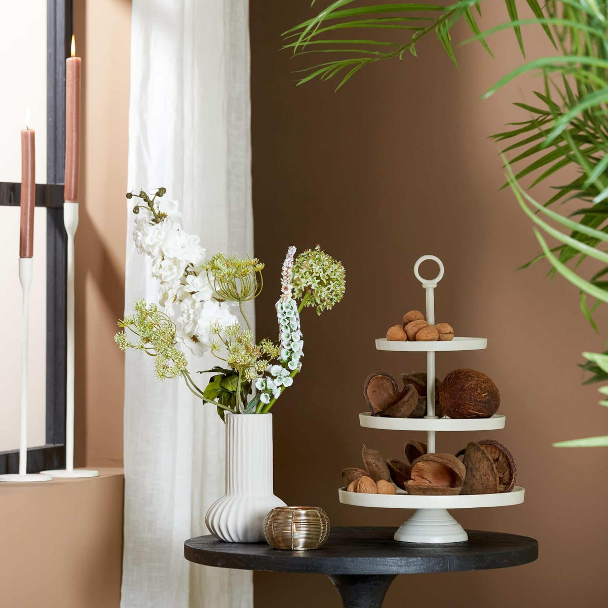 ETAGERE Marozu Weiß 32/32/48 cm - Weiß, Metall (32/48cm) - Light & Living