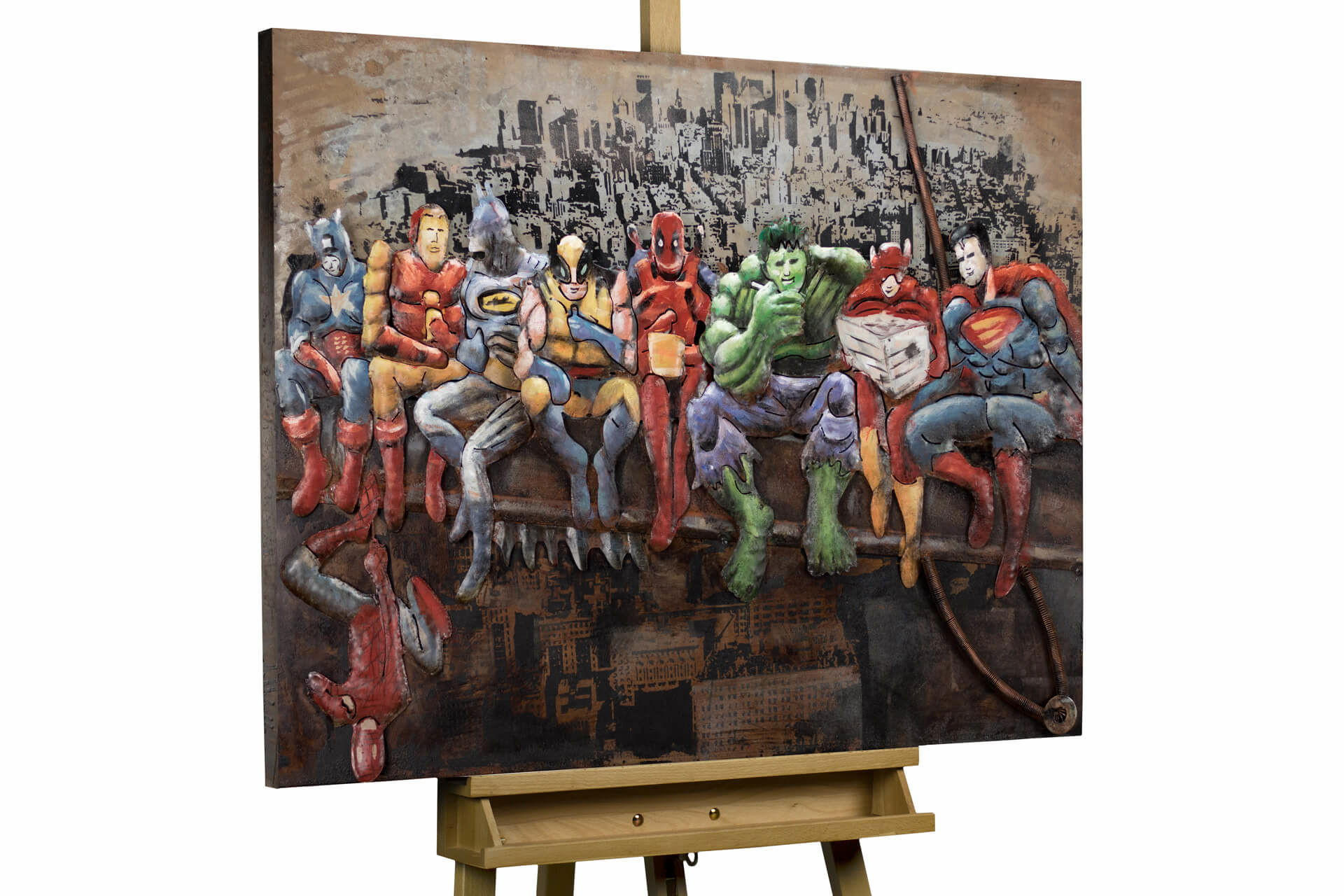 KUNSTLOFT KOVOVÝ OBRAZ HRDINOVÉ MĚSTA, 100/75 CM