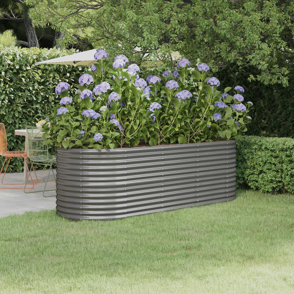 HOCHBEET Verzinkter Stahl 224/80/68 Cm Grau - Grau, Metall (224/68/80cm) - vidaXL