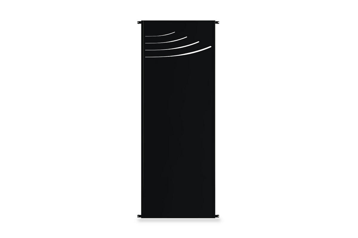SICHTSCHUTZ PANEELEN 2er-Set Veleta Schwarz H.160cm mit Mustern auf der Oberseite - Schwarz, Metall (60/160cm) - Casanoov