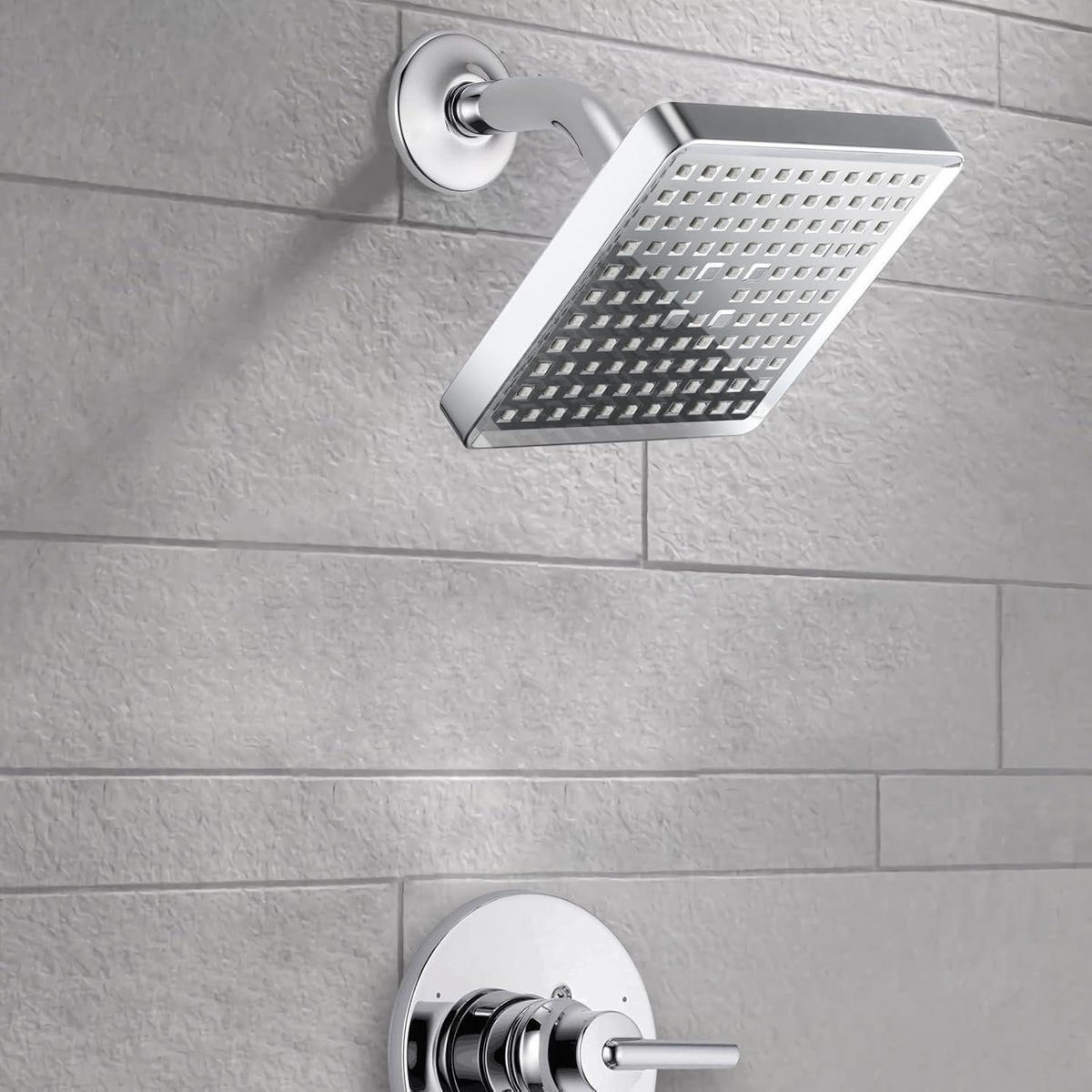 REGENDUSCHE 15 cm Quadratisch Chrom-Finish Hochdruck - Silberfarben, Metall (15/2/15cm)
