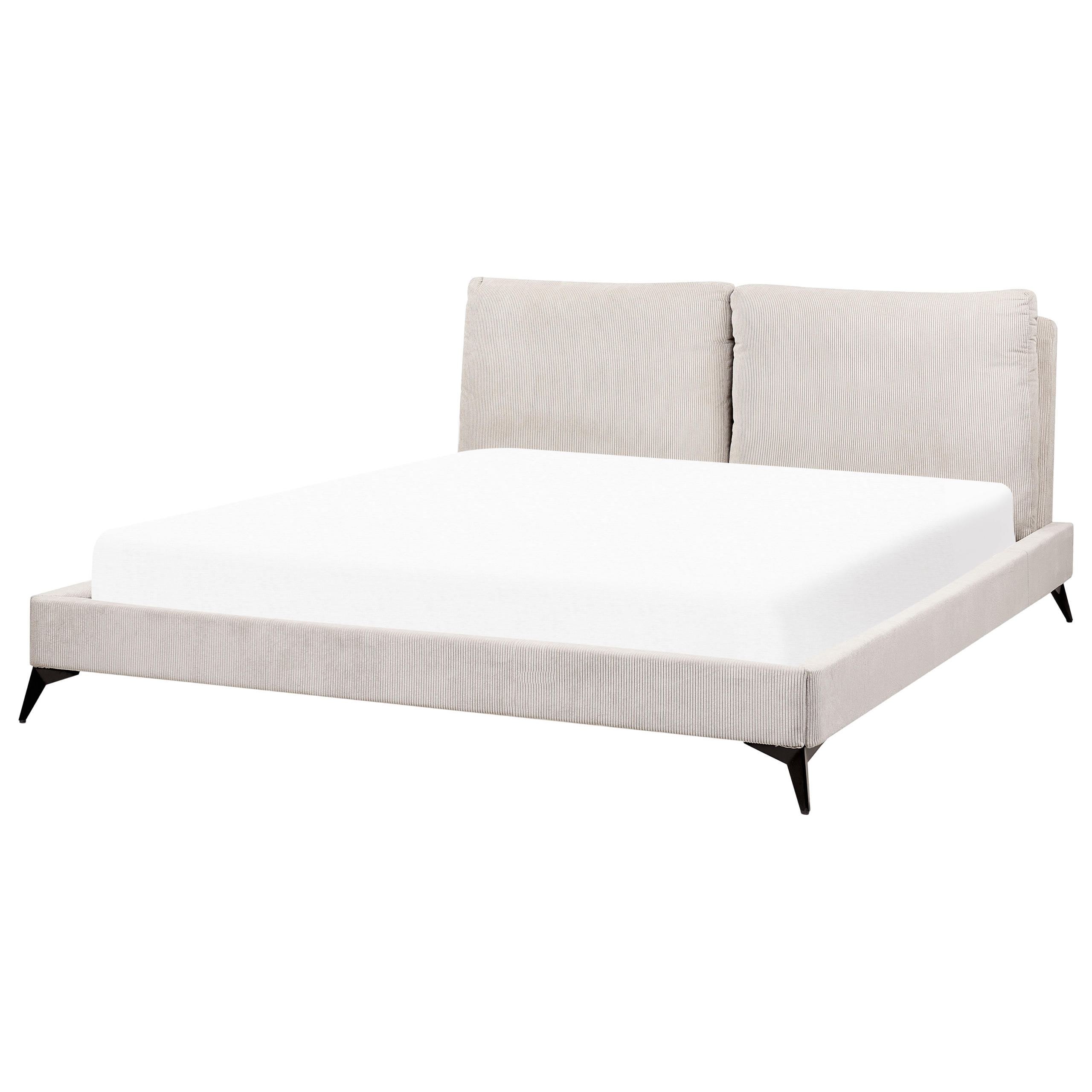 POLSTERBETT 180/200cm Helles Beige Melle - Beige, Naturmaterialen/Textil (180/200cm) - Beliani
