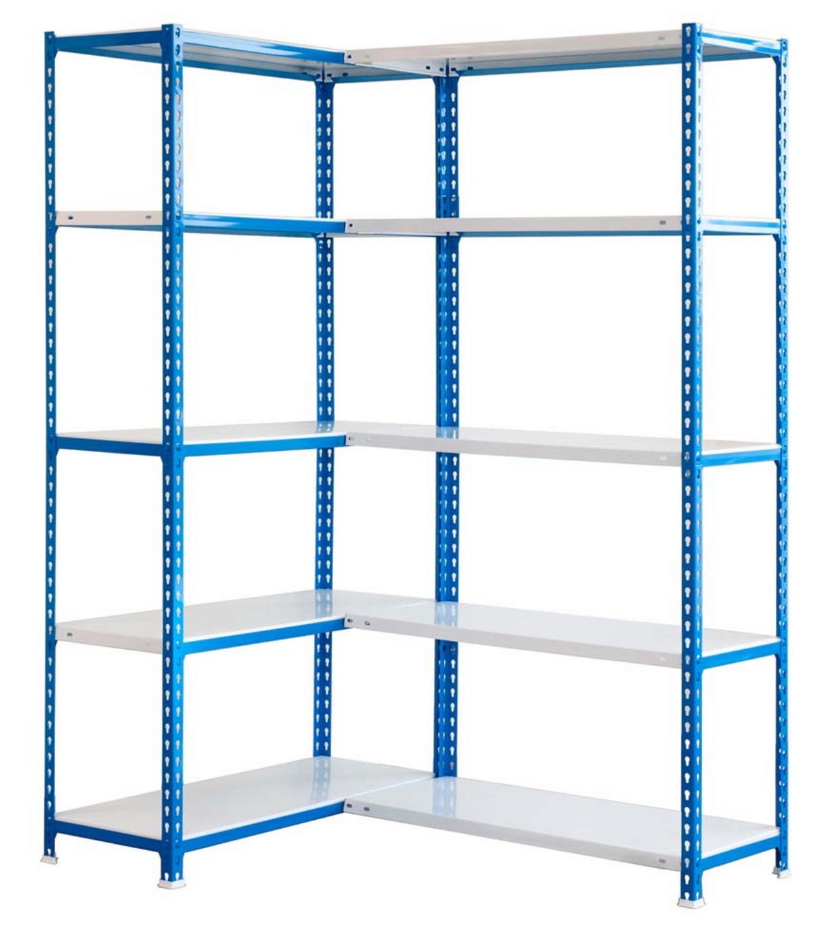 ECKREGAL BIG METAL SHARK | HxBxT 200x130x30cm | Fachlast 80kg | Blau - Blau, Metall (130/200/30cm) - PROREGAL