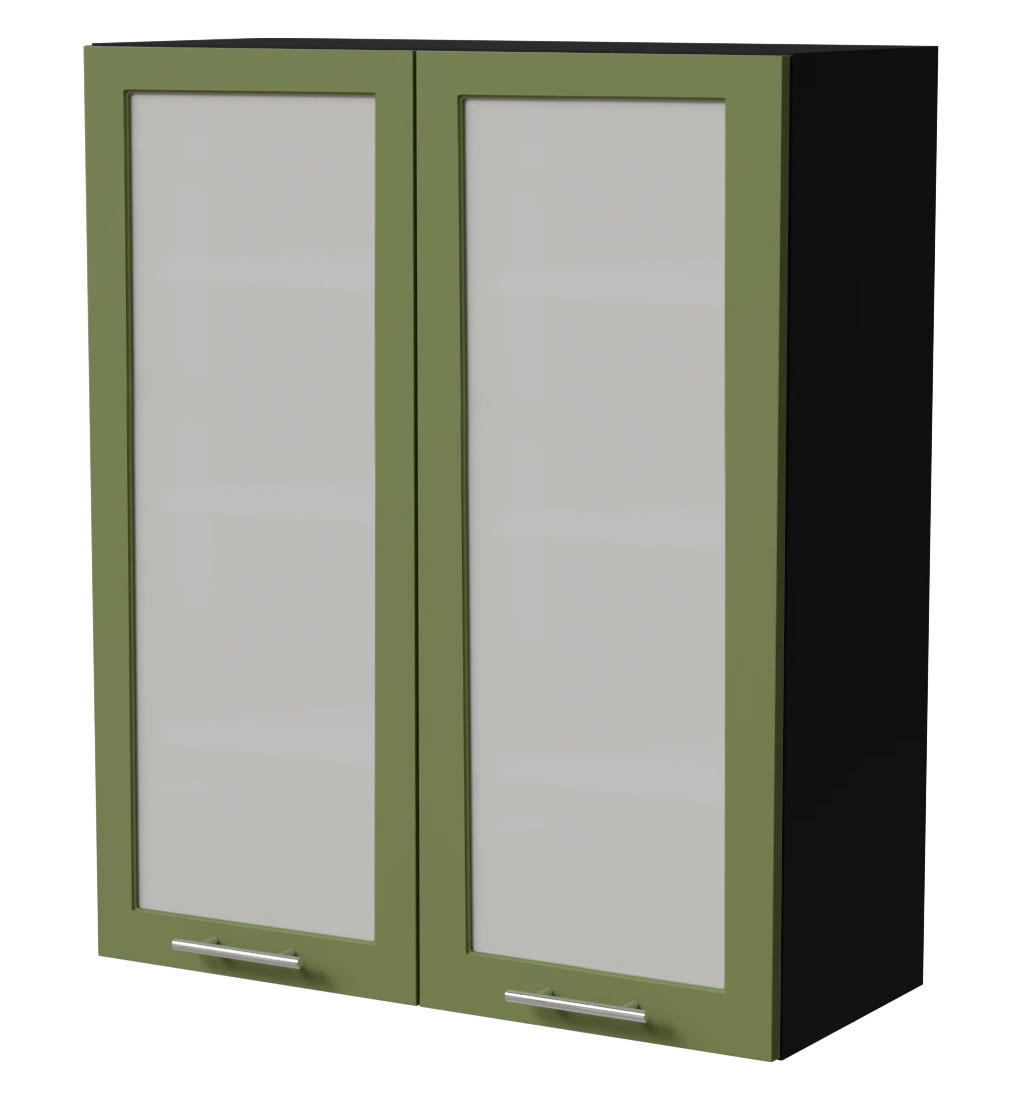 HÄNGESCHRANK Brerra W4S/80 Schwarz / RAL 6025 farngrün Matt 80 / 32,5 / 96cm - Schwarz/Grün, Holz/Holzwerkstoff (80/96/32.5cm) - Feldmann-Wohnen