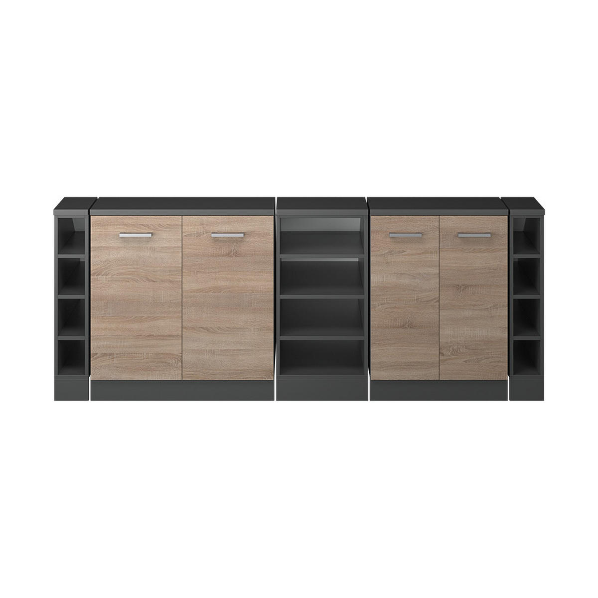 ŠATNÍKOVÁ ZOSTAVA PRE ŠIKMÉ STRECHY Rion Sonoma 210 cm Súprava 5 korpusov skrine hĺbka 60 cm - antracitová/dub sonoma, kompozitné drevo (210/83.8/60cm) - Vicco