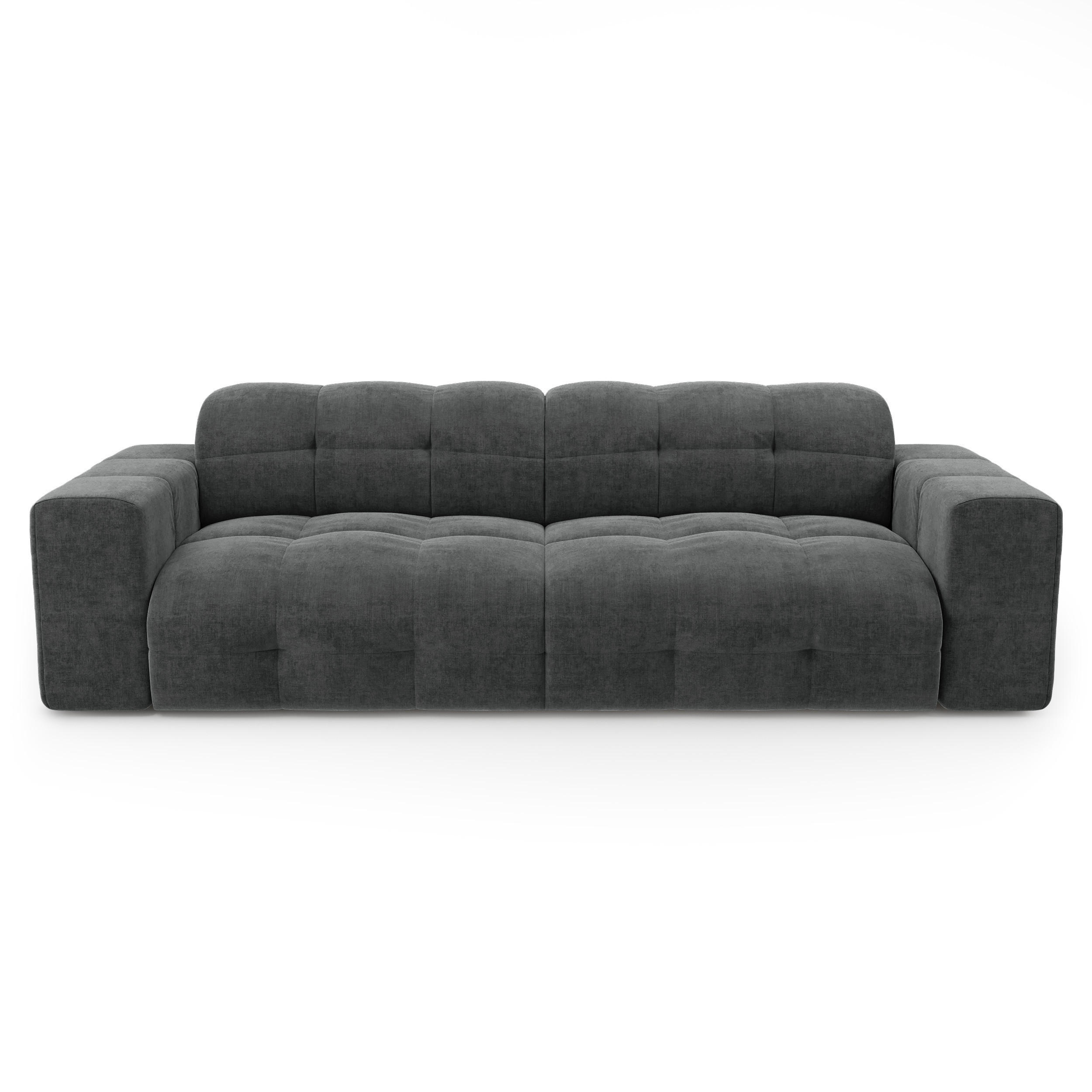 SOFA 4-SITZER Samt Graphitgrau 230cm - Graphitfarben/Grau, Textil (230/45/32cm) - Sia Home