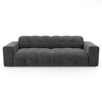 SCHLAFSOFA GERADE Samt Graphitgrau 230cm - Graphitfarben/Grau, Textil (230/45/32cm) - Sia Home