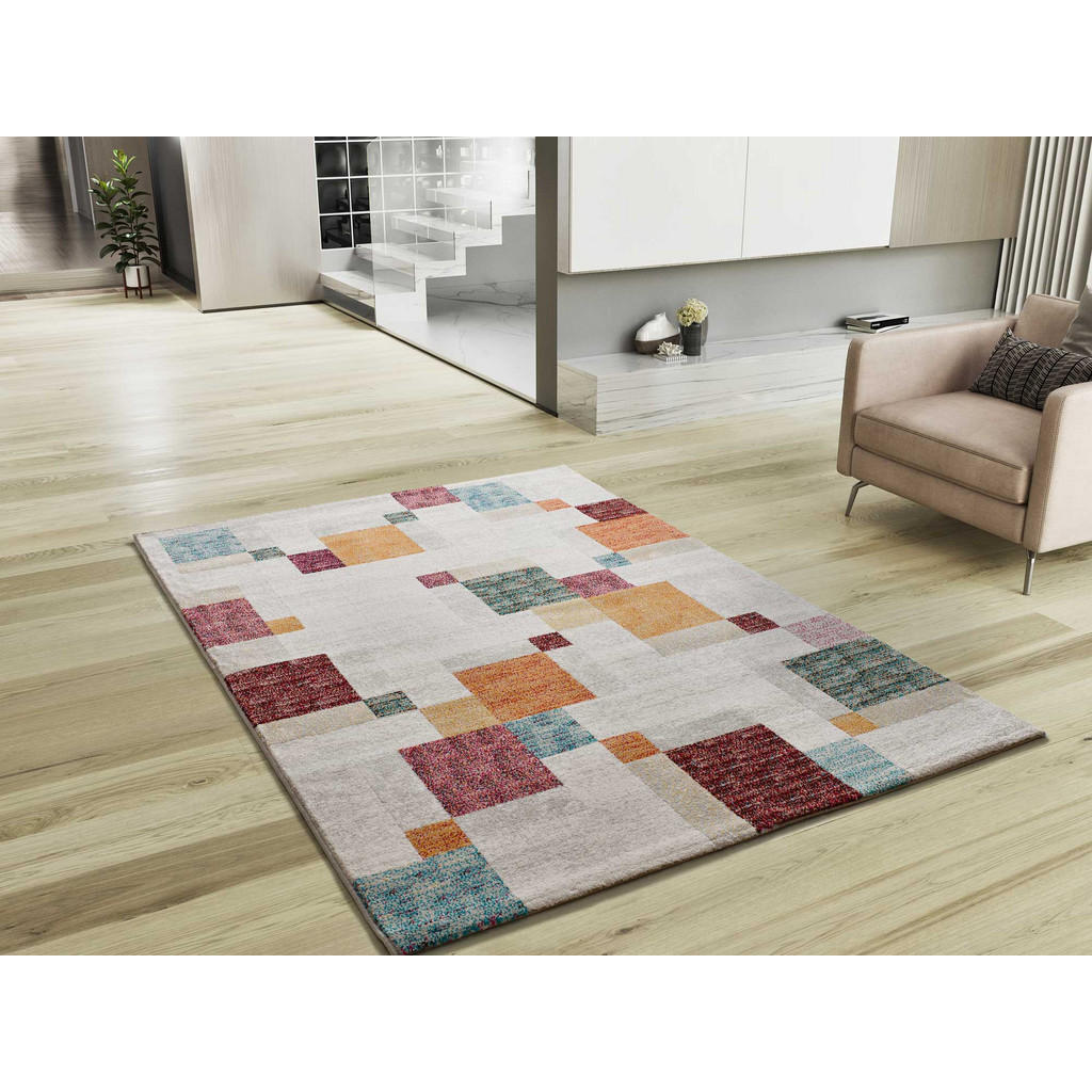 Thumbnail - Atticgo Webteppich, Mehrfarbig, Weiß, Textil, Abstrakt, Rechteckig, 80x150 cm, Oeko-Tex® Standard 100, antistatisch, für...