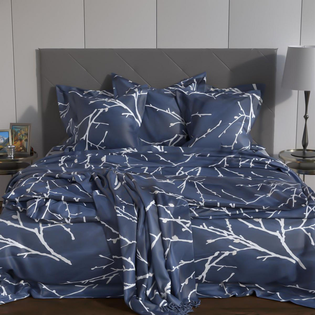 BETTWÄSCHE (Blau-Weiß) - Blau, Kunststoff (135/200cm) - Intirilife