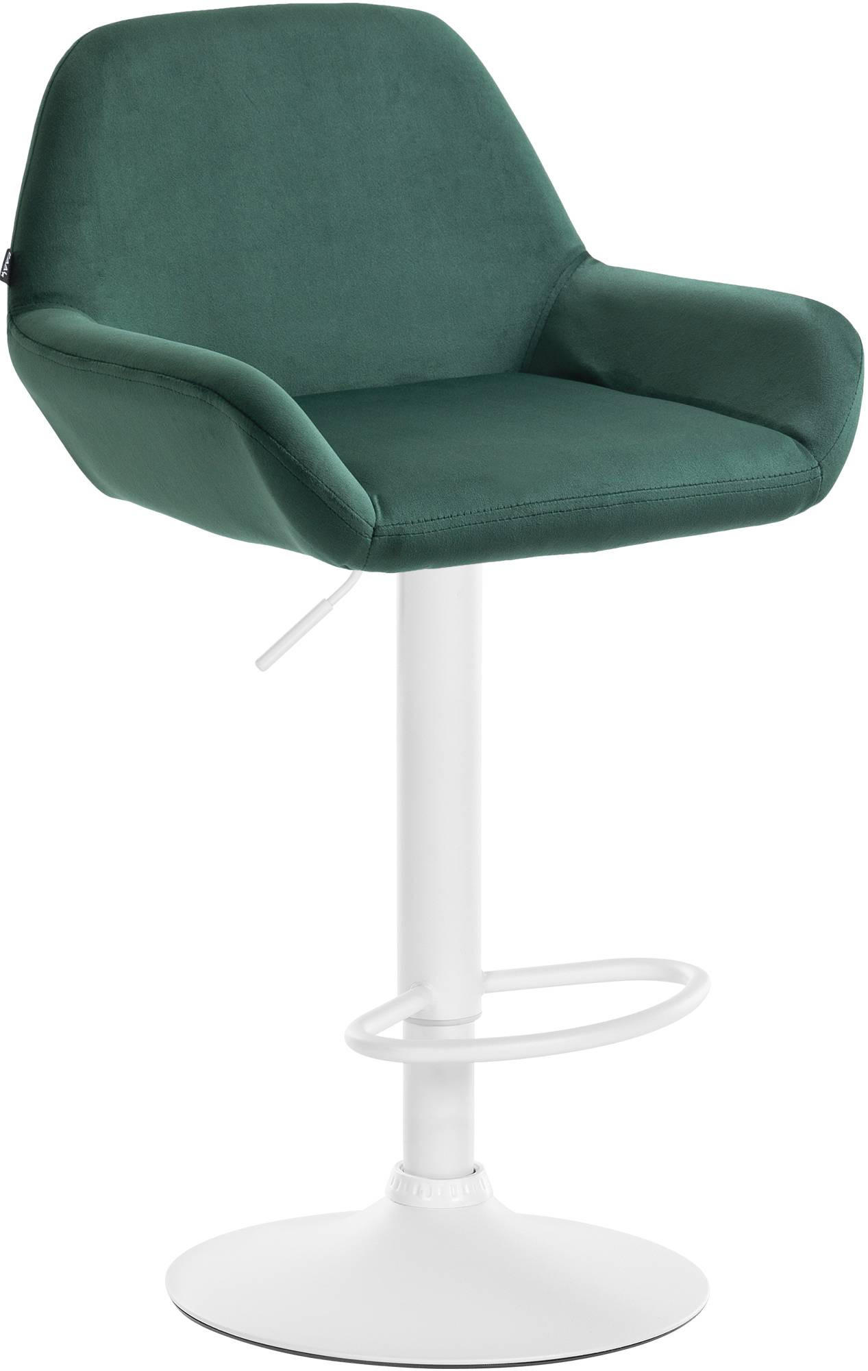 BARHOCKER DUBLIN Dunkelgrün Samt Weiß - Dunkelgrün, Textil/Metall (51/89/52cm) - DELUKE