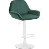 BARHOCKER DUBLIN Dunkelgrün Samt Weiß - Dunkelgrün, Textil/Metall (51/89/52cm) - DELUKE