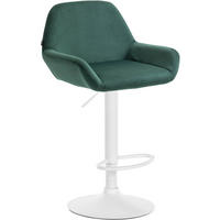 BARHOCKER Samt dunkelgrün - Dunkelgrün/Weiß, Textil/Metall (51/89/52cm) - CLP